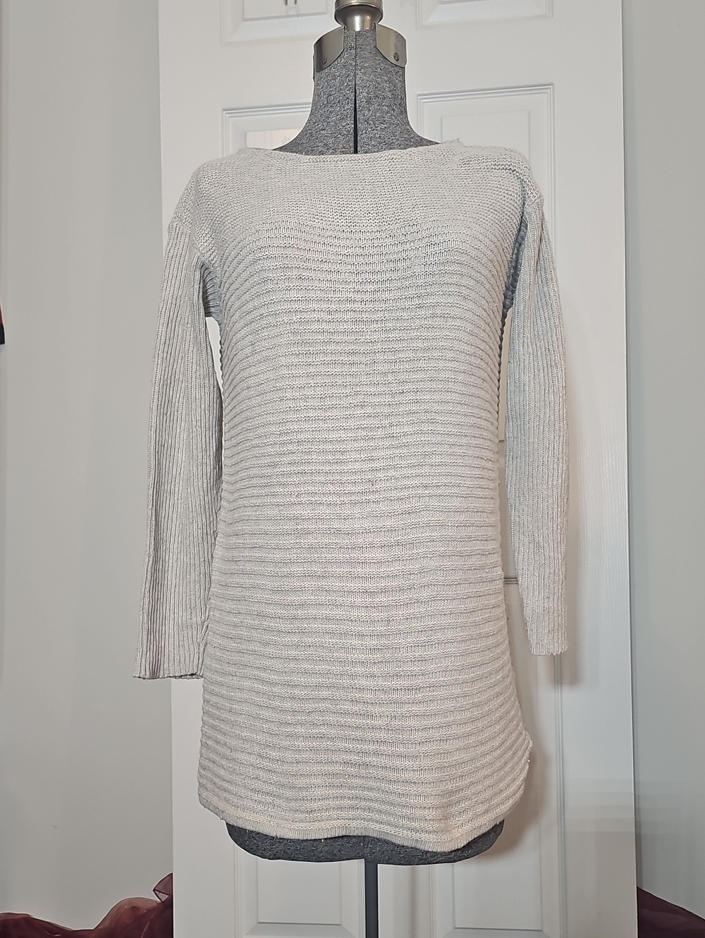 J. Jill Oatmeal Cotton Wool Silk Blend Textured Tunic Sweater S